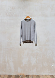 sandraalexandra Ermenegildo Zegna Brown/White Silk & Cotton Crewneck - XS