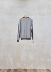 Kenny Ryder Ermenegildo Zegna Brown/White Silk & Cotton Crewneck - XS