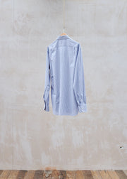 Kenny Ryder Ermenegildo Zegna Grey/Brown Striped Cotton Shirt - L