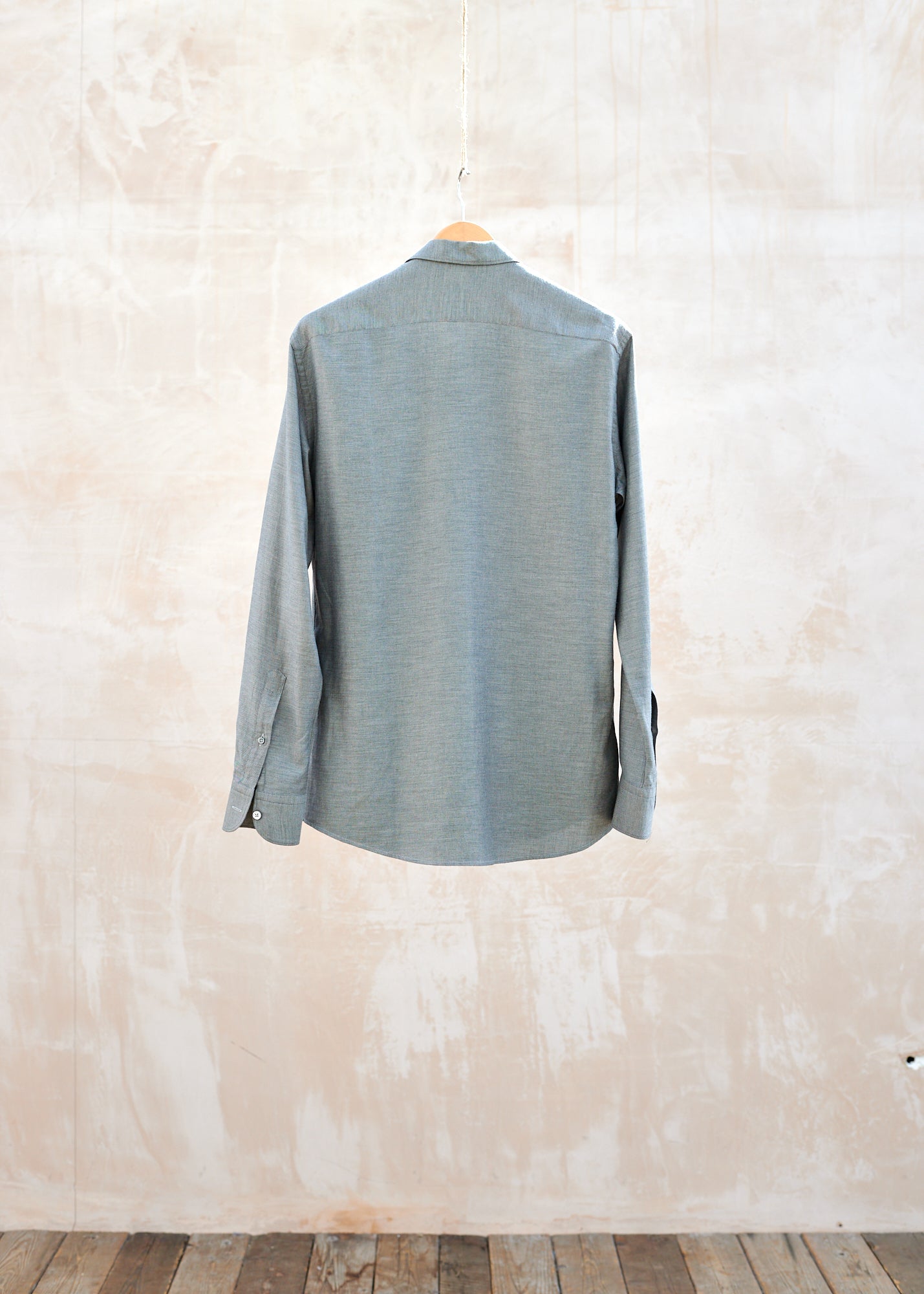 Ermenegildo Zegna Grey Cotton/Cashmere Twill Shirt - M/L