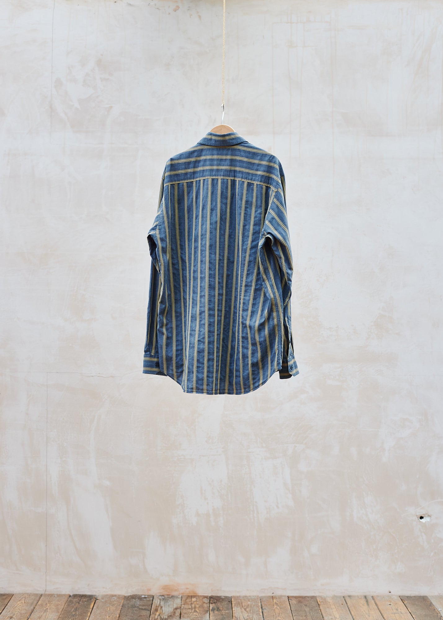 Kenny Ryder Ermenegildo Zegna Grey & Yellow Tough Cotton Striped Shirt - M