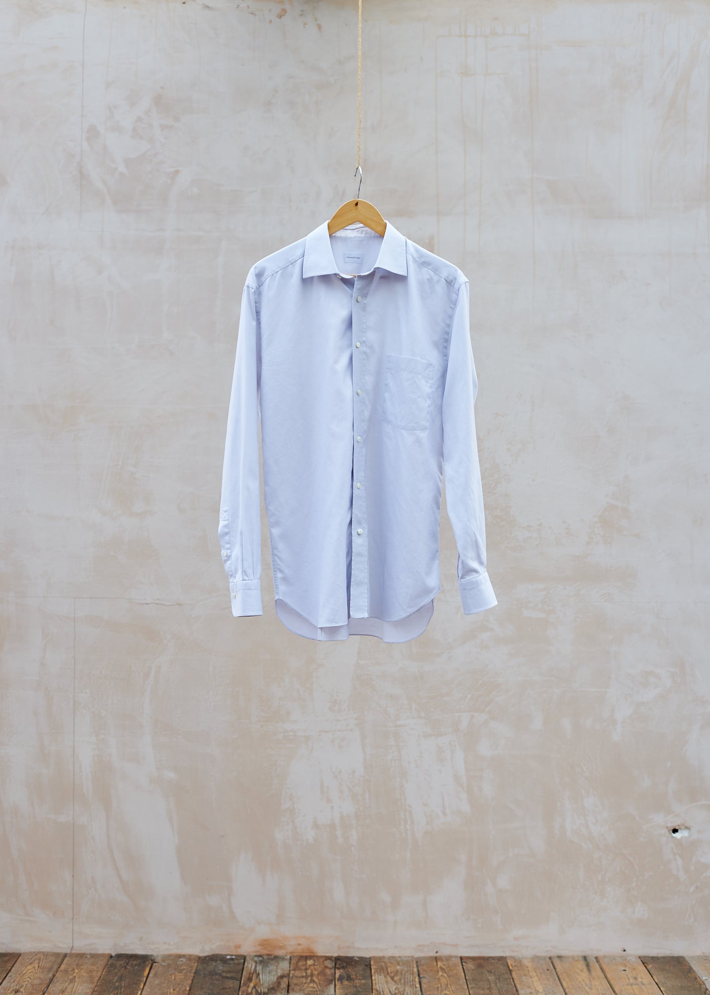 sandraalexandra Ermenegildo Zegna Light Grey Subtly Striped Cotton Shirt - L