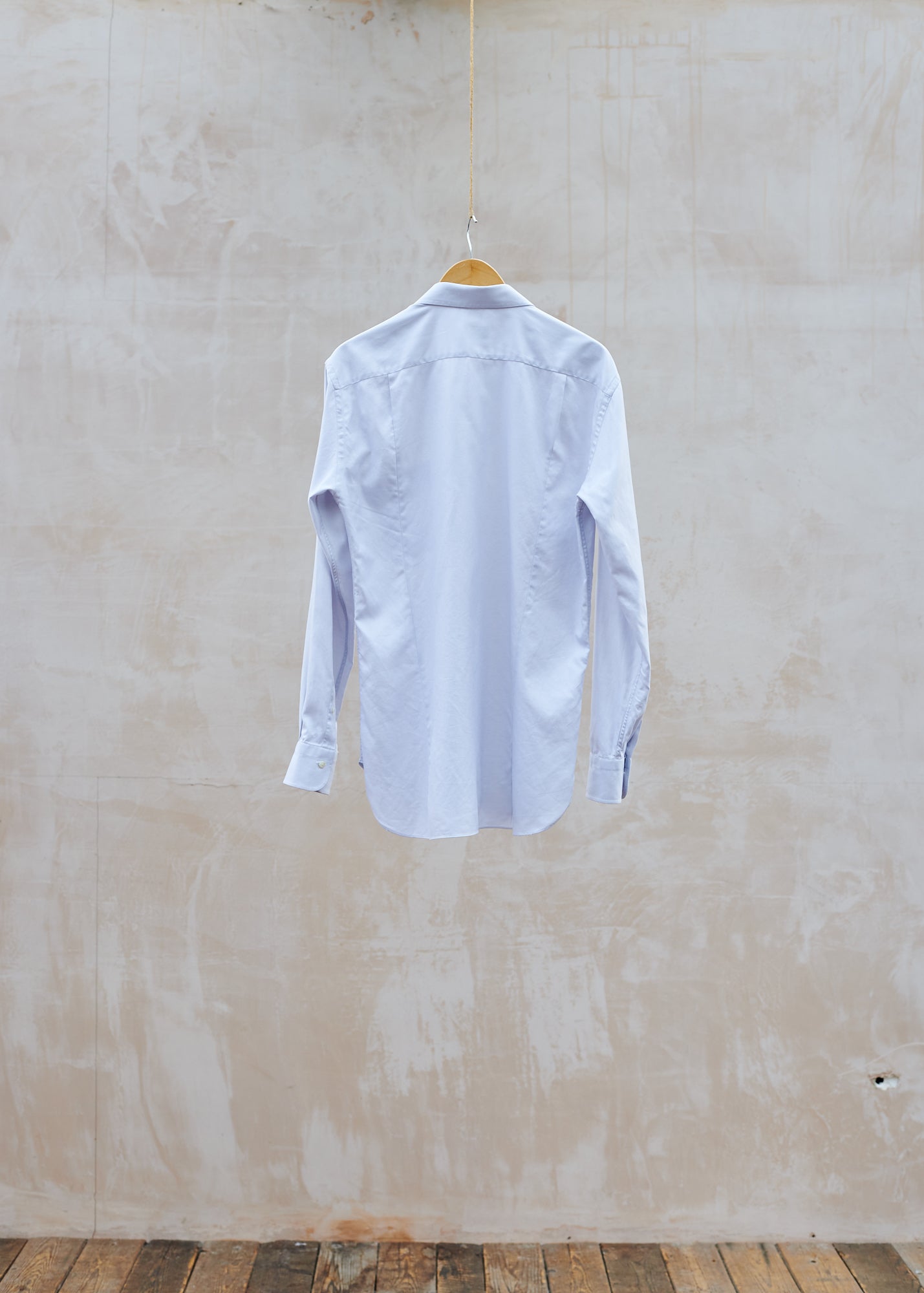 Kenny Ryder Ermenegildo Zegna Light Grey Subtly Striped Cotton Shirt - L