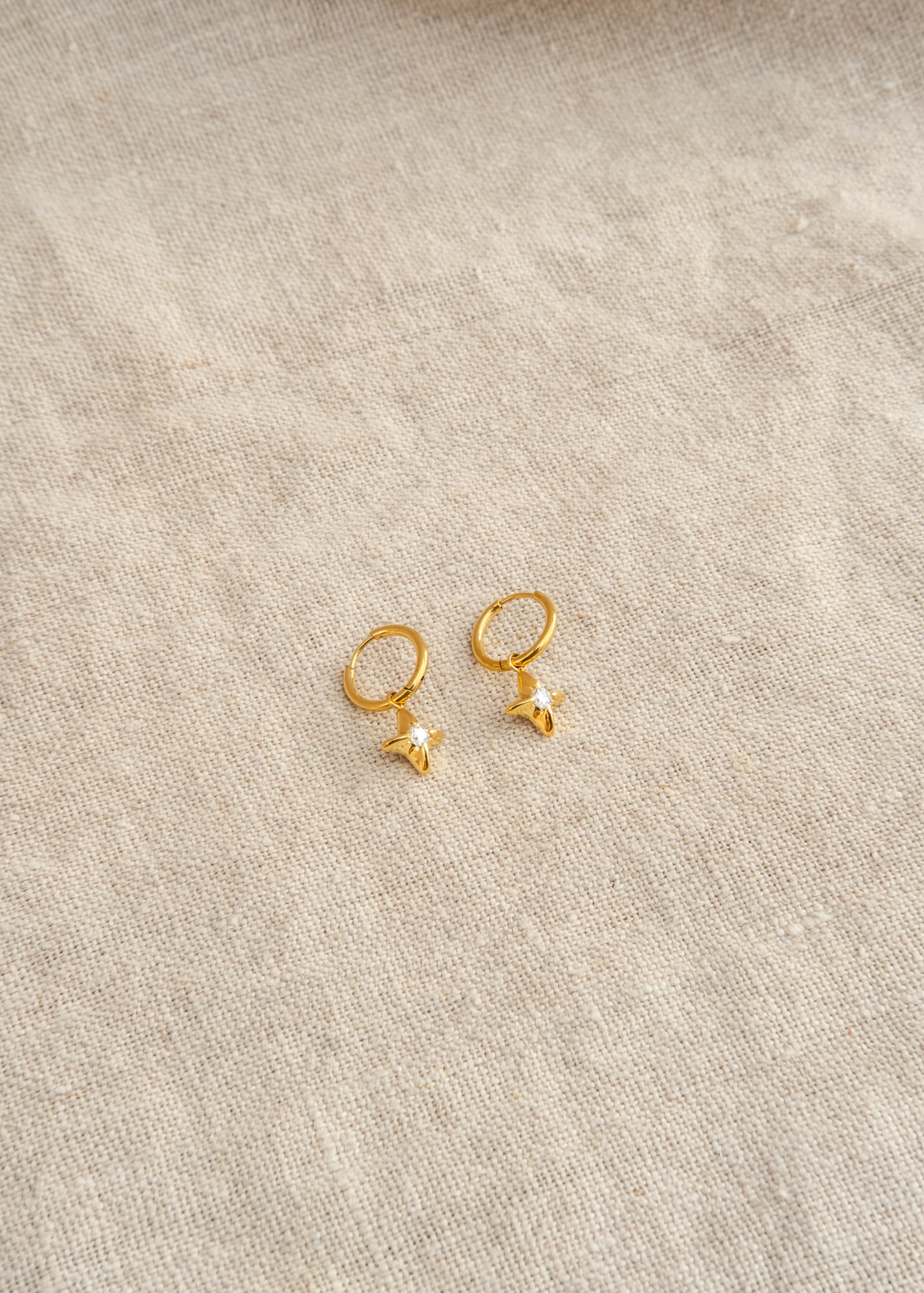 Stellar Hoop Earrings in Gold