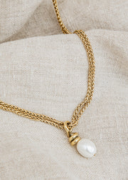 Edblad & Co. Large Pearl Swivel Necklace in Gold
