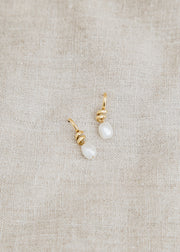 Pearl Swivel Earrings in Gold