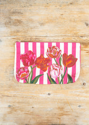 Tulip Cotton Pouch in Pink Stripe