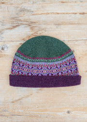 Eribé Alloa Beanie Hat in Tyrian and Thistle