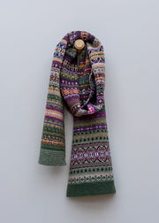 Eribé Fair Isle Scarf in Tyrian and Thistle