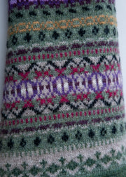 Eribé Fair Isle Scarf in Tyrian and Thistle