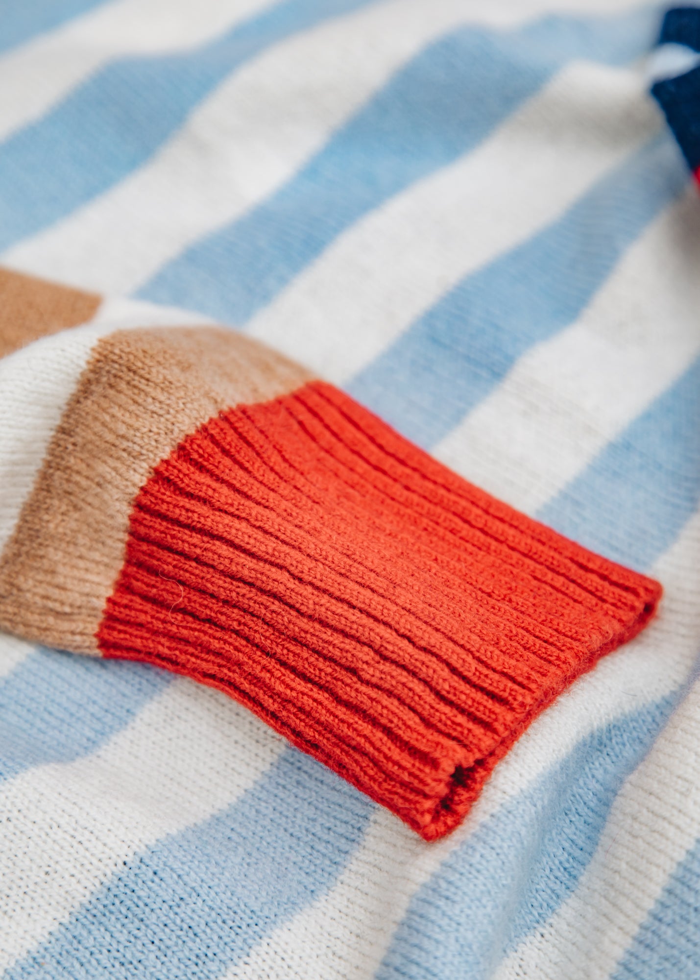 Eribé Stobo Stripe Reversible Sweater in Navy Reflection