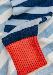 Eribé Stobo Stripe Reversible Sweater in Navy Reflection