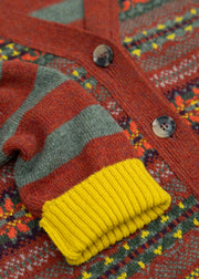 Eribé Stobo Vee Fairisle Cardigan in Harissa