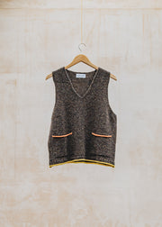 Tweed Nep Vest in Bark