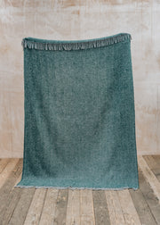 Extra Large Beehive Throw in Emerald and Grey
