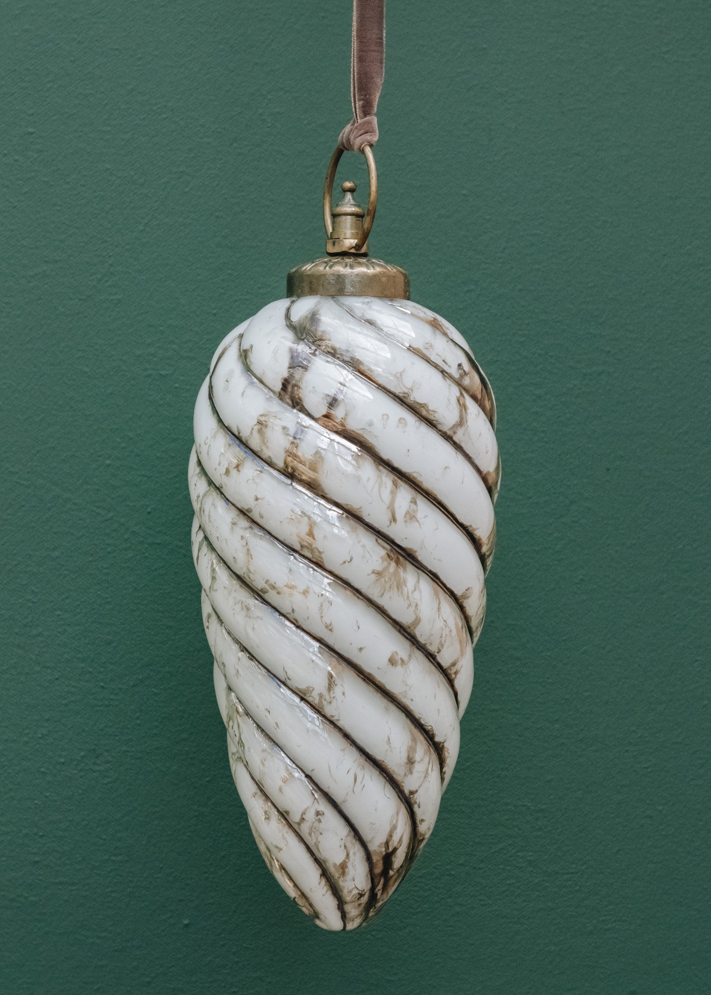 Nkuku Extra Large Maran Giant Bauble in Gold and Cream