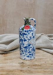 Galantino Extra Virgin Olive Oil in Blue Splattered Terracotta Pouring Bottle