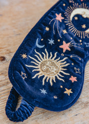 Elizabeth Scarlett Celestial Velvet Eye Mask in Navy