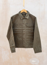 Dry Wax Short Cruiser Jacket in Olive