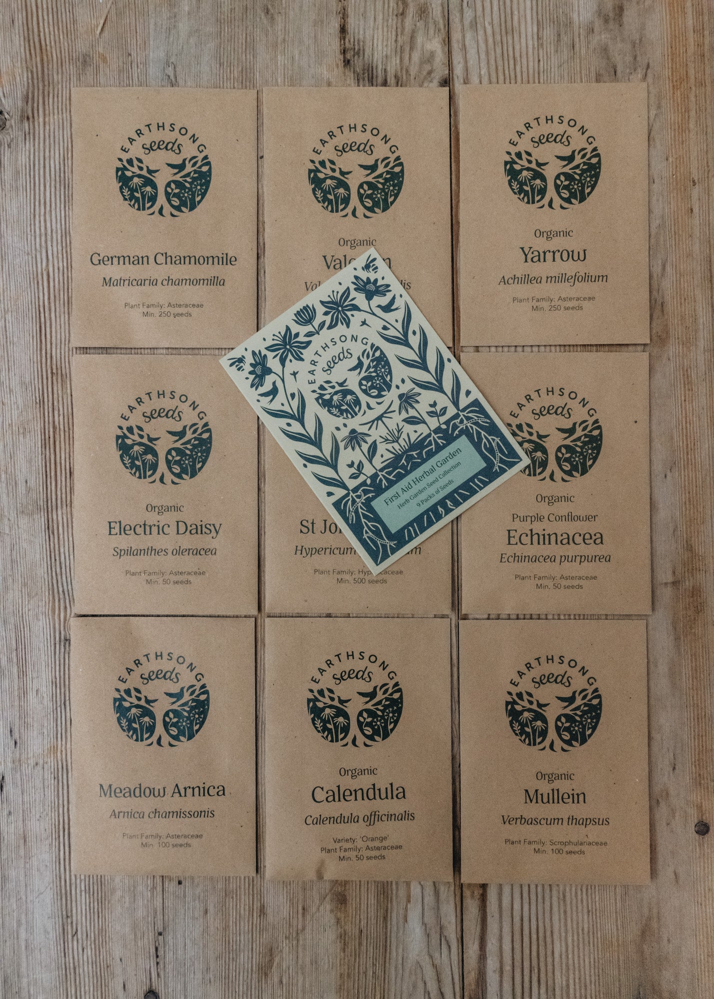 Earthsong Seeds The First Aid Herbal Garden Seed Collection