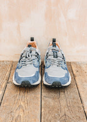 Flower Mountain Men's Yamano 3 Suede and Nylon Sneakers in Light Blue-Depp Petrol-Stone