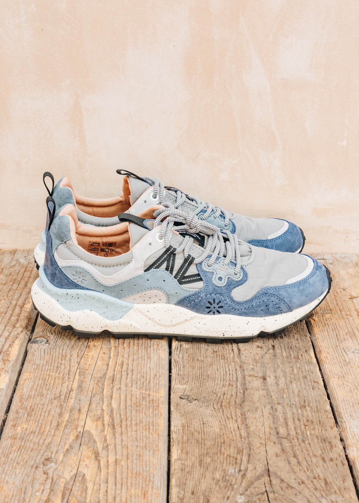 Men's Yamano 3 Suede and Nylon Sneakers in Light Blue-Depp Petrol-Stone