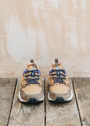 Flower Mountain Men's Yamano 3 Suede and Nylon Sneakers in Taupe, Beige and Zucca