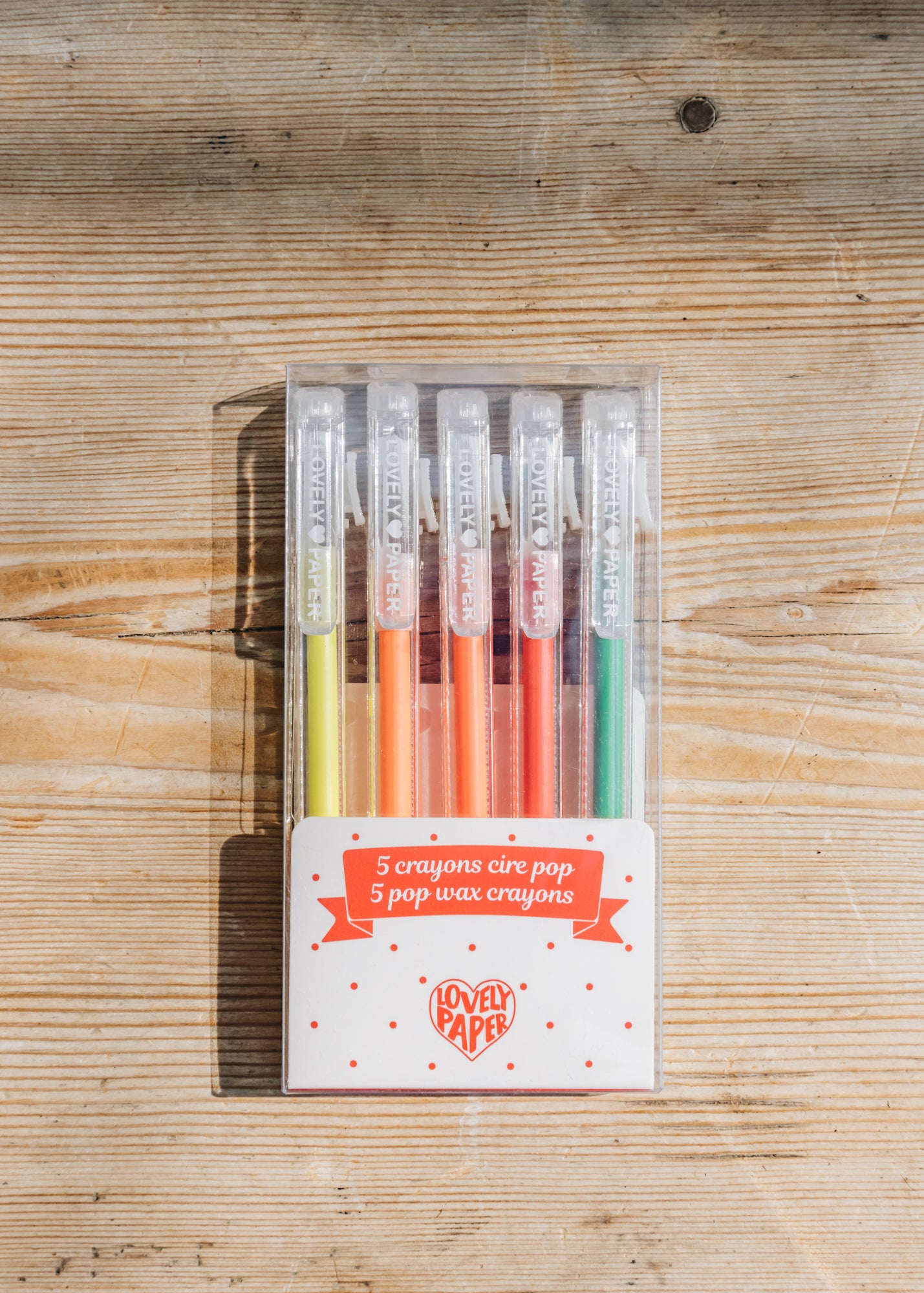 Djeco Fluorescent Wax Crayons, pack of five