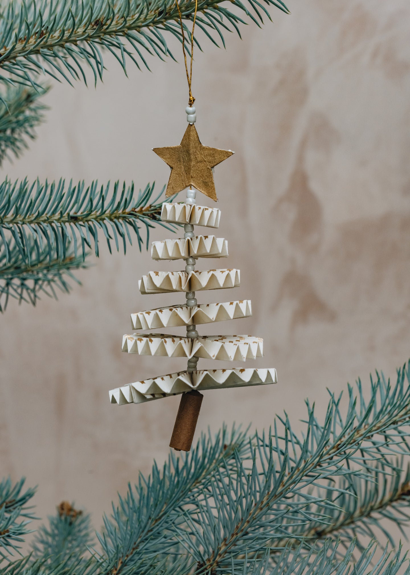 AfroArt Fold Fir Ornament in White