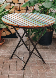 Wilstone Folding Bistro Table with Recycled Teak Top