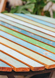 Wilstone Folding Bistro Table with Recycled Teak Top