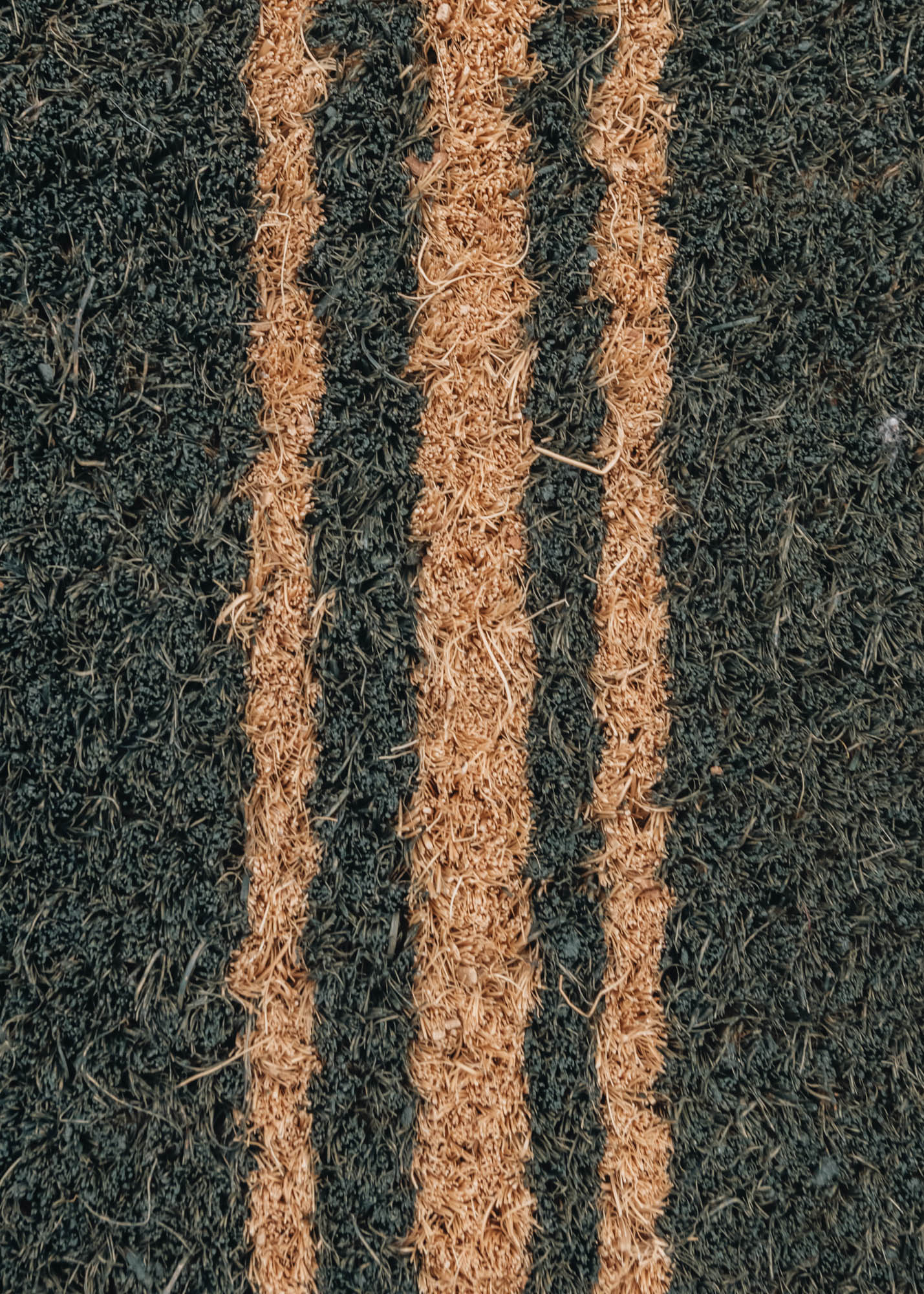Garden Trading Small Triple Stripe Doormat in Forest Green and Coir