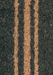 One Dot World Small Forest Green Doormat with Triple Stripe