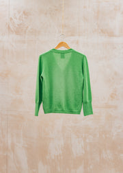 Van Kukil Full Sleeve Matilda V-Neck Cardigan in Kelly Green