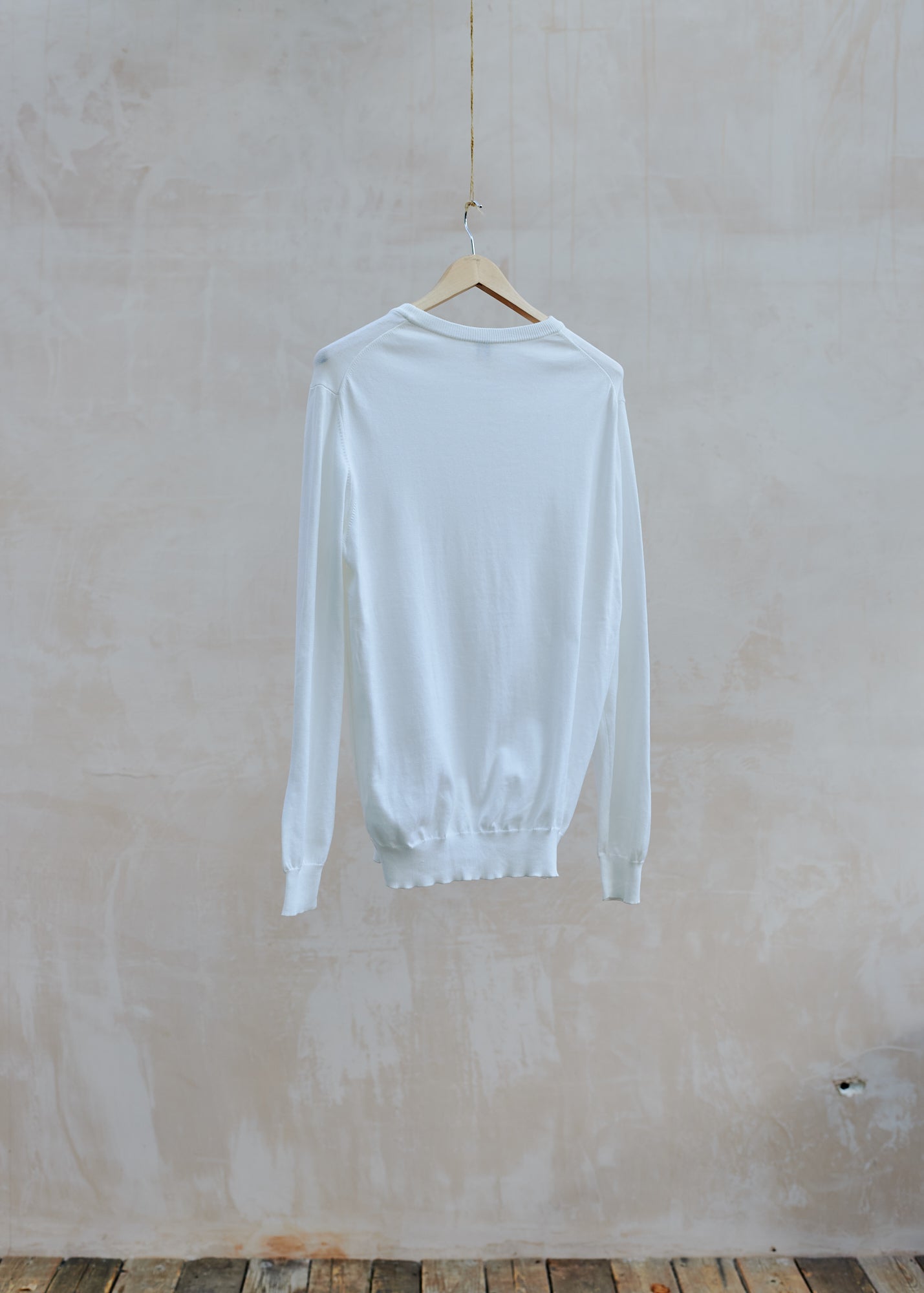 Kenny Ryder Giorgio Armani Vintage Lightweight Cream Cotton Crewneck - M