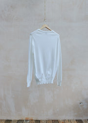 Kenny Ryder Giorgio Armani Vintage Lightweight Cream Cotton Crewneck - M