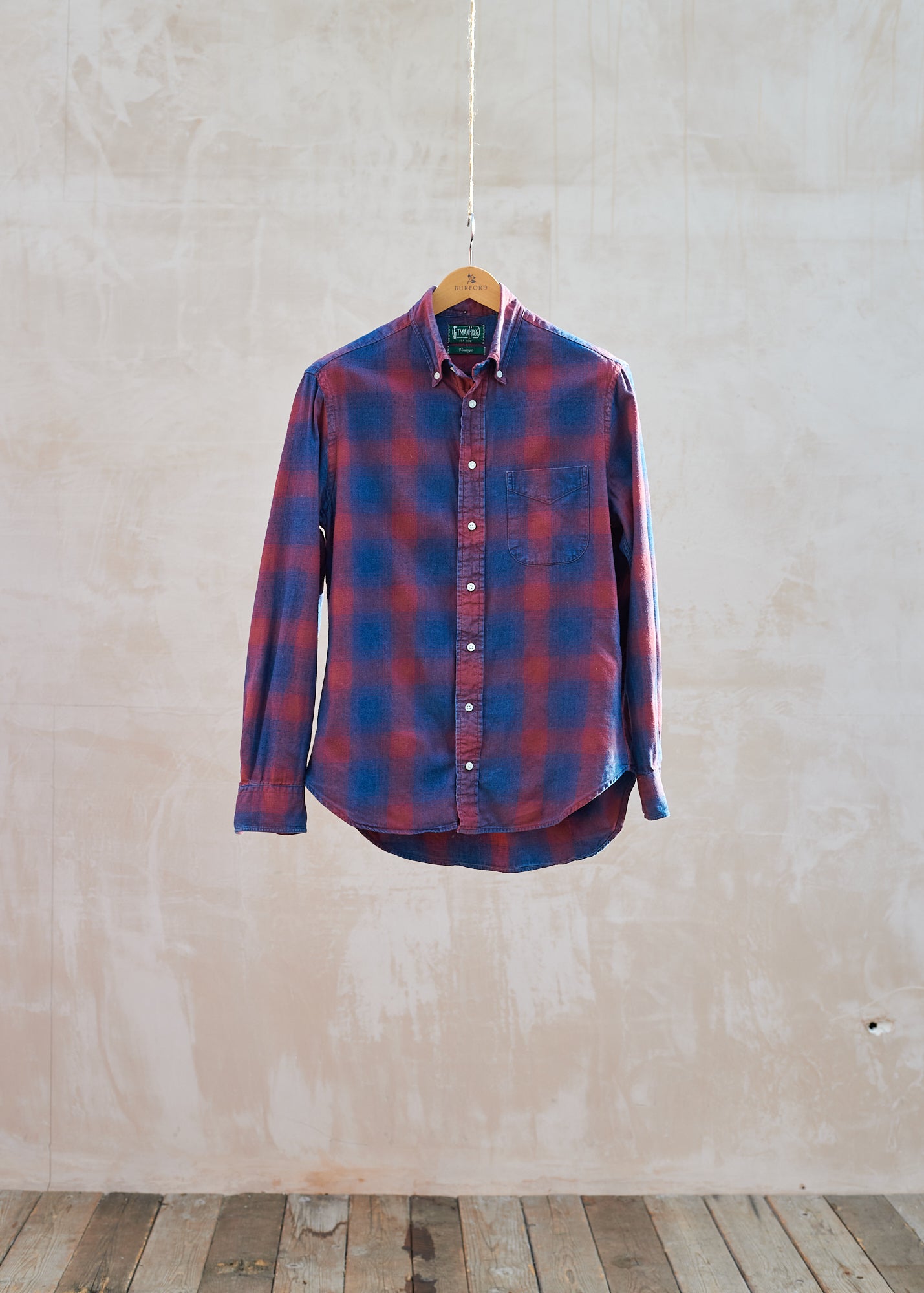 Gitman Bros. Red & Blue Cotton Flannel Check Shirt - M