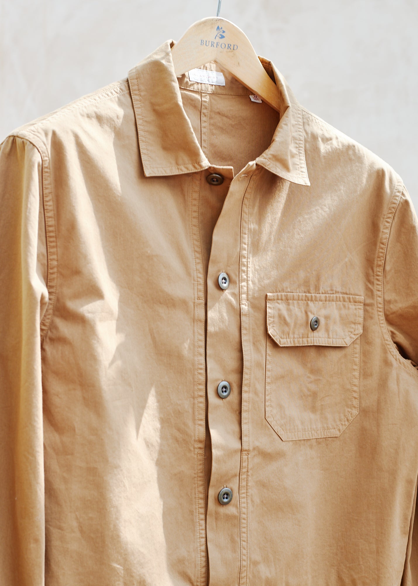Kenny Ryder Glanshirt Khaki Pure Cotton Lightweight Overshirt - L