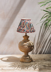 GP & J Baker Ikat Spot Linen Empire Shade in Blue and Red, 20cm