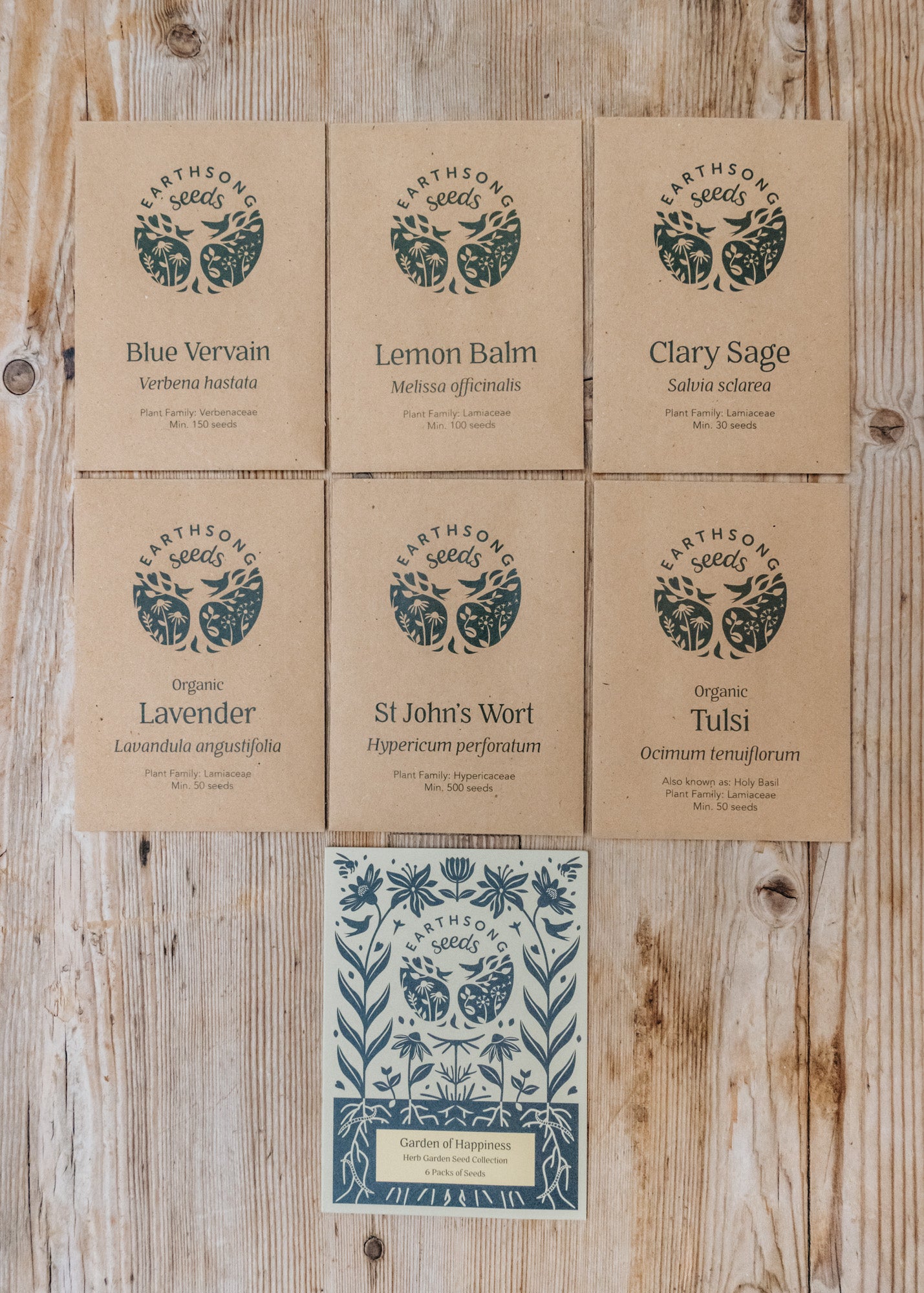 Earthsong Seeds Garden of Happiness Seed Collection