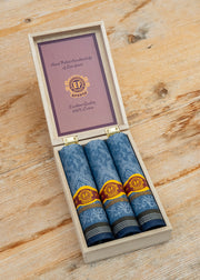 Burford Gallery Blue Jacquard Handkerchiefs in Cigar Box