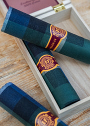 Ghislain Zoete Green and Navy Handkerchiefs in Cigar Box