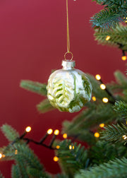 Glass Brussel Sprout Decoration