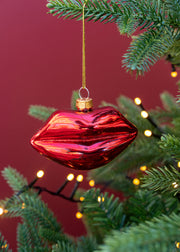 Treasure Tree Glass Red Lips Decoration