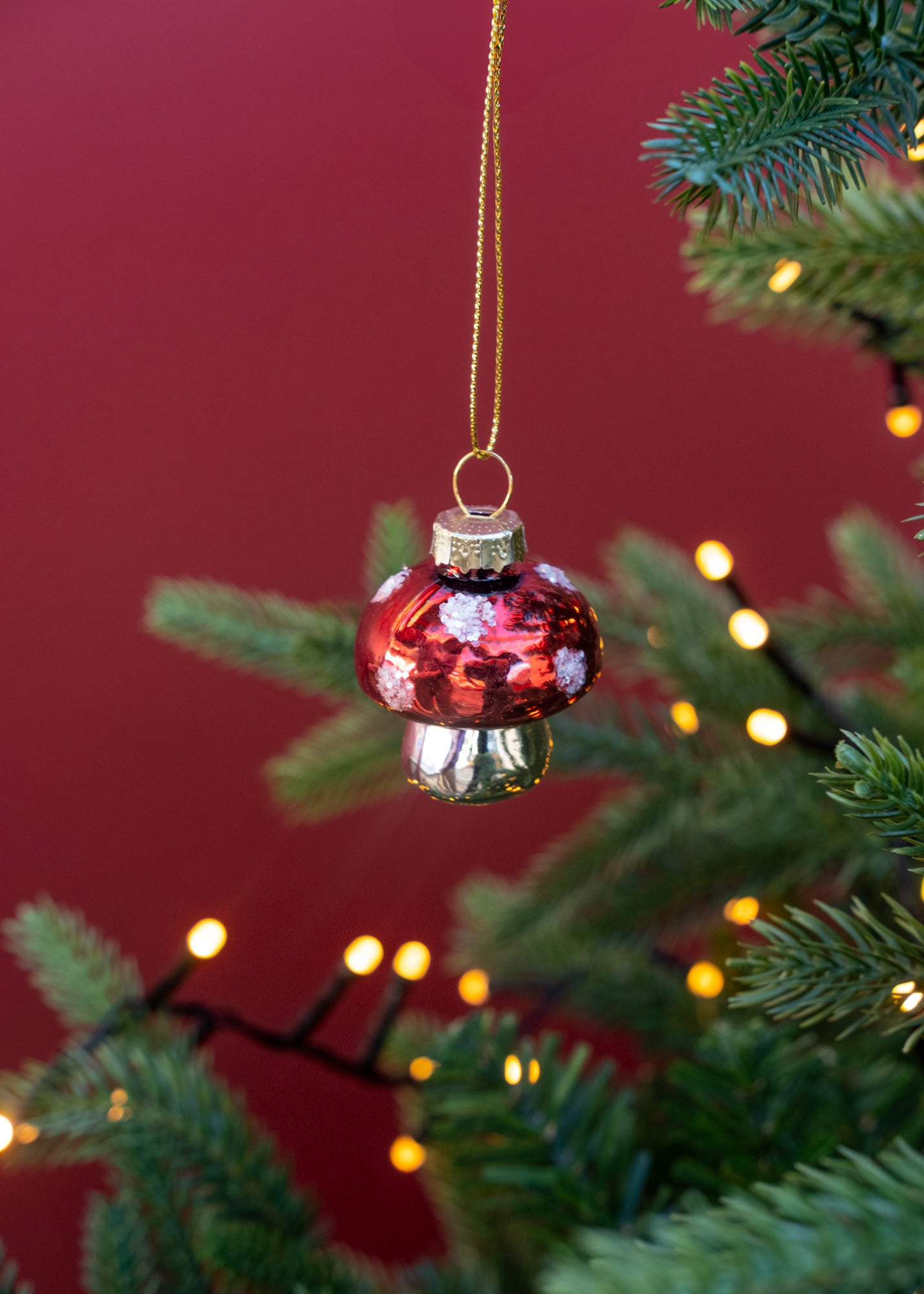 Mini Glass Toadstool Decoration