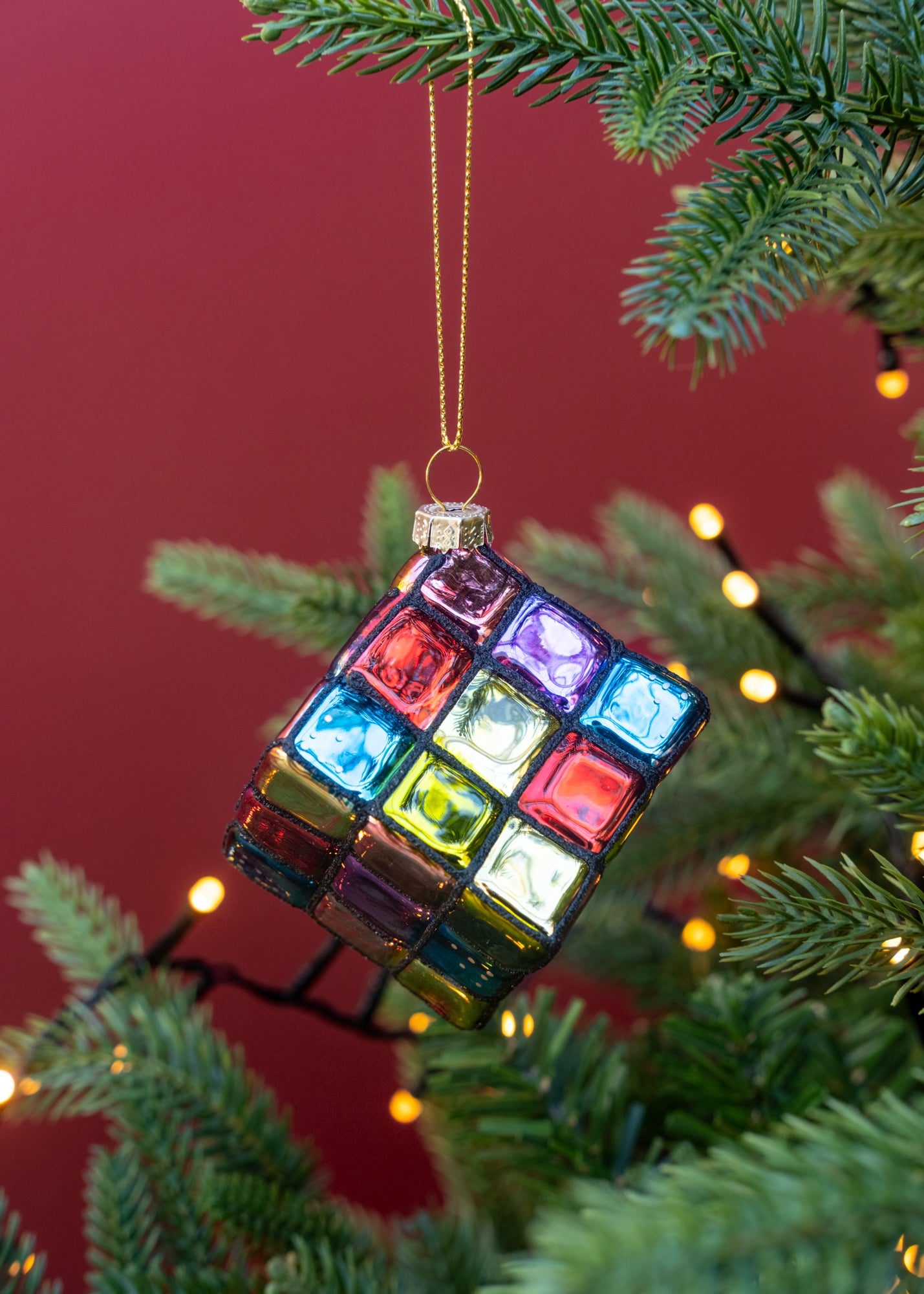 Treasure Tree Glass Rubik's Cube Decoration