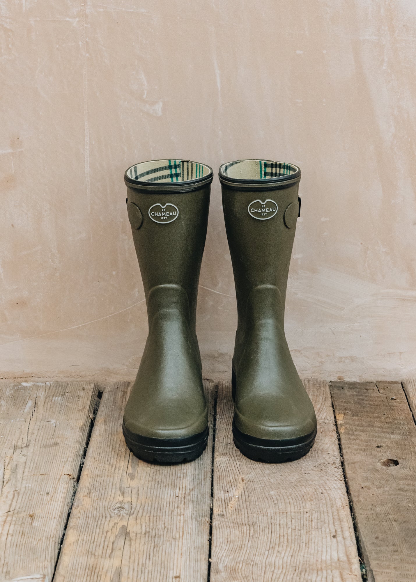 Le Chameau Le Chameau Women's Giverney Jersey Lined Bottillon Wellington Boots in Green