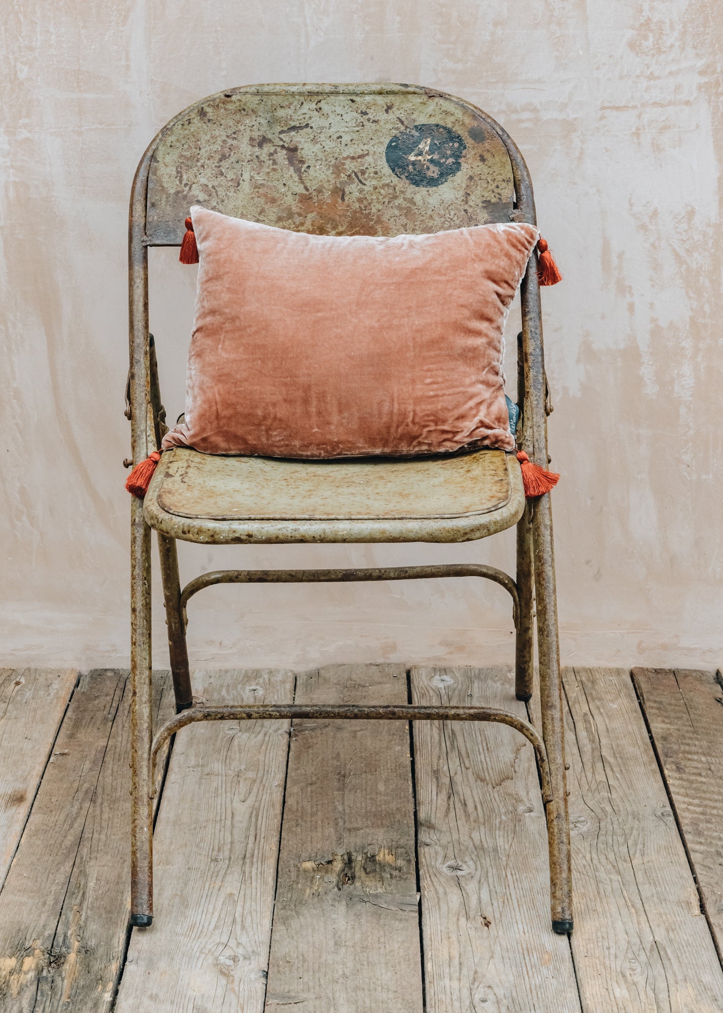 Goa Velvet Cushion with Pompons in Etosha