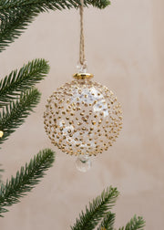 Unique Treasures Gold Dots Glass Bauble