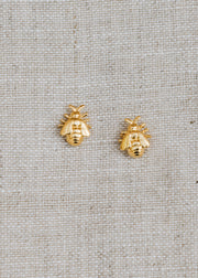 Gold Plate Bee Stud Earrings